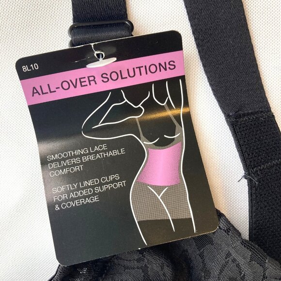 Bali Lace 'N Smooth Firm Control Body Shaper 38D Black DF8L10 NWT - Picture 5 of 11